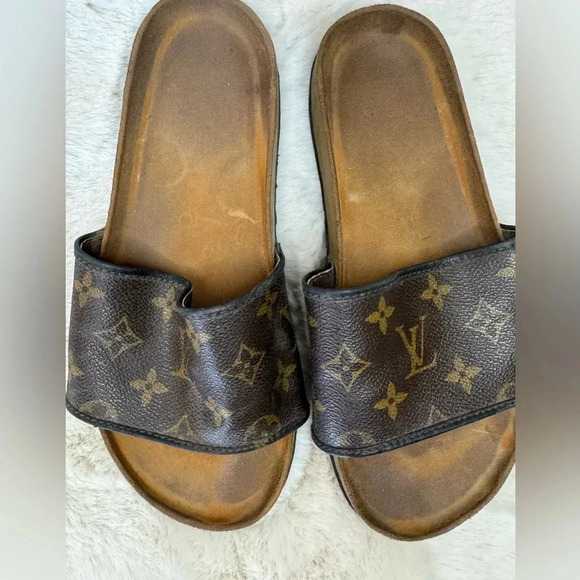 Louis Vuitton sliders authentic strap (only) but custom soles unisex size 8.5 - Picture 7 of 8